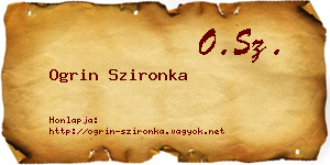 Ogrin Szironka névjegykártya